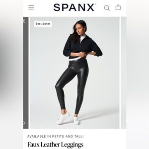 Spanx Petite Small Faux Leather Leggings